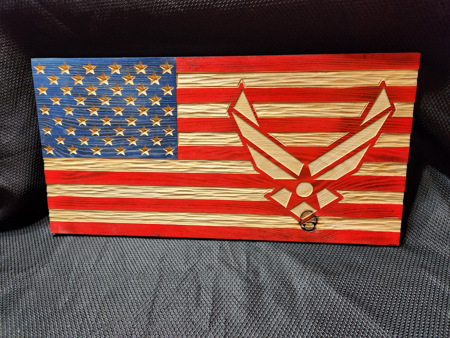 Airforce Wood American Flag