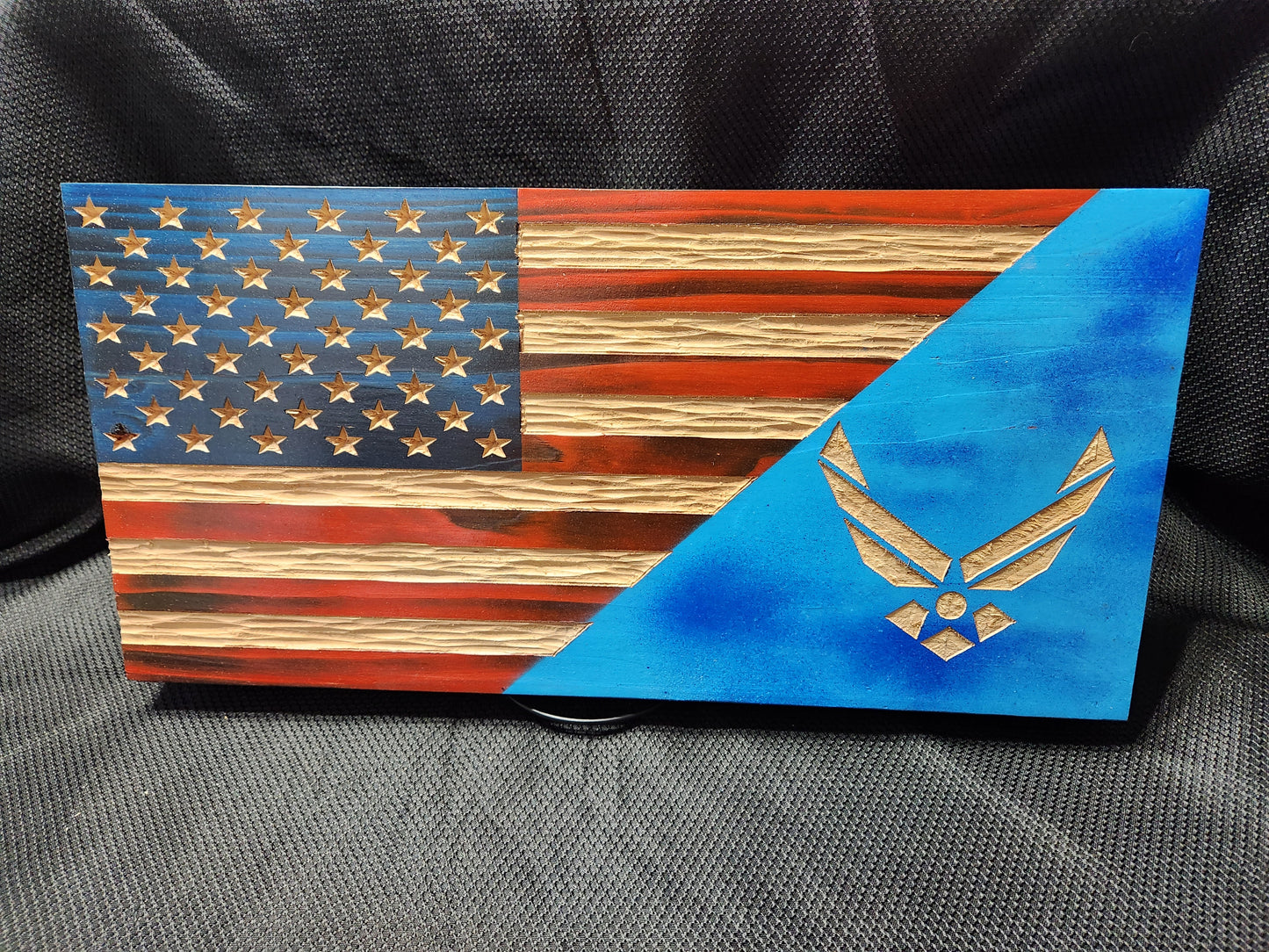 Airforce Wood American Flag