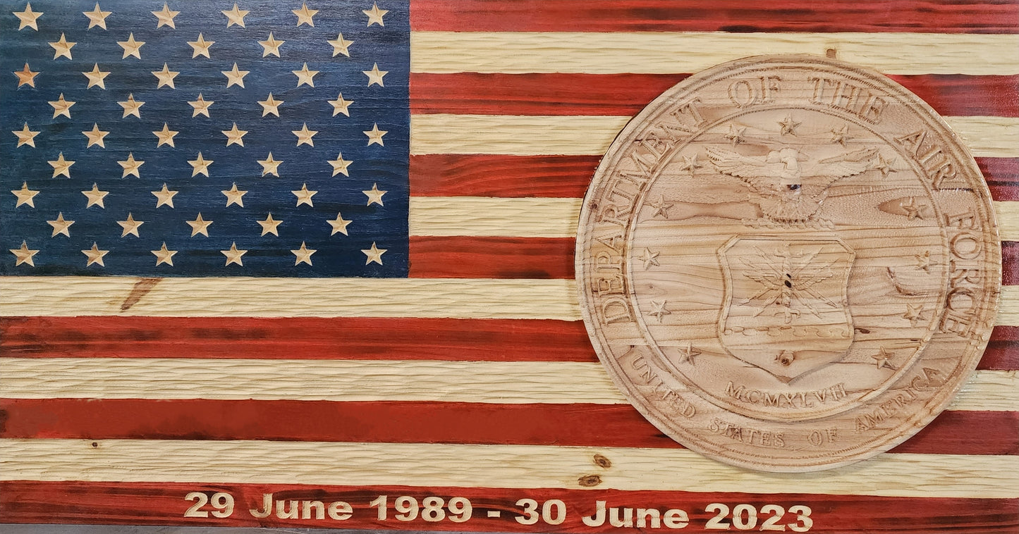 Custom Wood American Flag