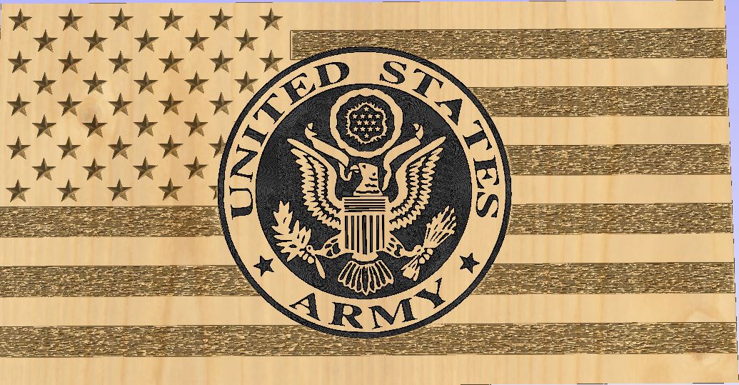 Army Wood American Flag