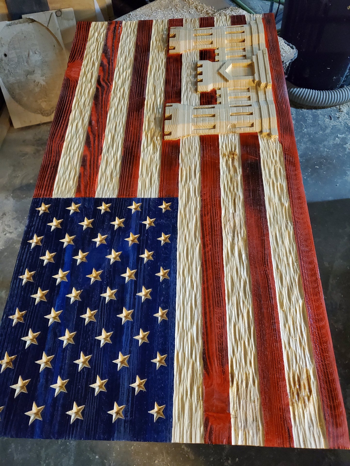 Custom Wood American Flag